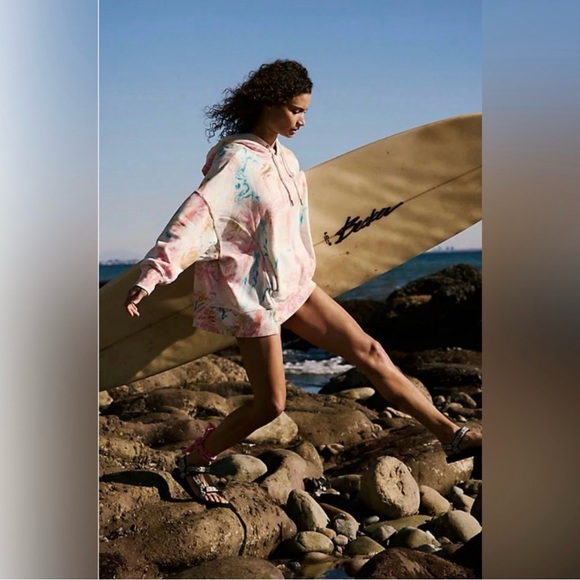 NWOT Free People Movement Sprint to The Finish Printed Hoodie - Sz Small - Picture 3 of 13